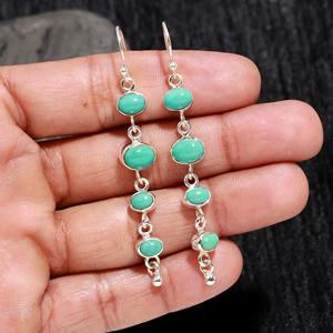 Best Price Turquoise Gemstone Sterling <b>Silver</b> Dangle Drop <b>Earrings</b> 925 <b>Solid</b> Sterling <b>Silver</b> Wedding Gift Jewelry for Women - Product Image 3