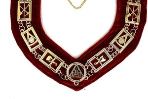 Lot of 2 Royal Arch Chain Collar Regalia <b>Red</b> Velvet Masonic Jewel York Rite Masonic Jewel York Rite - Product Image 3