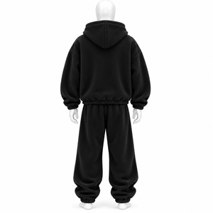 Sweat à capuche surdimensionné de haute qualité, respirant, avec logo personnalisé imprimé, strass, streetwear, couleur unie, cordon de serrage, 100% coton - Product Image 6