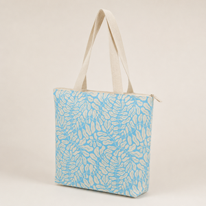 Sac fourre-tout en coton imprimé avec logo personnalisé, fermeture éclair, 140 GSM, réutilisable, pour la plage et le shopping, vente en gros, fabricant OEM ODM, marque privée - Product Image 4