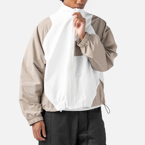 OEM Lightweight Color Block Windbreaker <b>Jacket</b> Low MOQ Urban Stylish Quarter Zip <b>Track</b> <b>Jacket</b> Bulk Windproof Anorak Tracksuit - Product Image 1