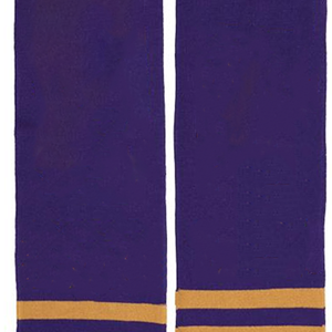 Ensemble bonnet et écharpe réversible double couche en acrylique jacquard violet et or Omega Phi Sorority pour l'hiver et les fans de l'école - Product Image 3