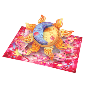 Carte pop-up 3D Lune et Soleil, design personnalisé pour la Saint-Valentin, faite à la main, design amour et cœur, cartes de vœux pour la Saint-Valentin - Product Image 3