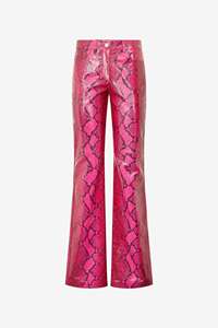 Pantalon en cuir imprimé serpent pour femmes grandes tailles, coupe large, longueur intégrale, tenue de scène, personnalisable OEM - Product Image 4