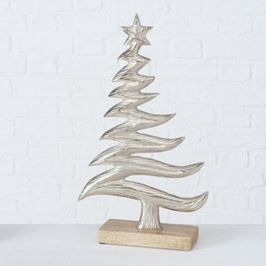 Árbol de Navidad decorativo niquelado de diseño moderno con base de madera de mango, decoración dorada para árbol de Navidad - Product Image 4