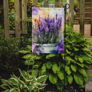 Lavande Aquarelle Jardin Drapeau Multicolore Boîte Aux Lettres Décoratif Yard Drapeau Bannière pour Patio Illustration pour Lits De Fleurs et Jardins - Product Image 2