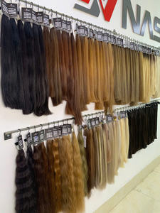 Prix de gros Extensions de cheveux en vrac 100% cheveux vietnamiens 100 grammes Couleurs claires Super Double dessiné 55 cm Naturel Droite - Product Image 5