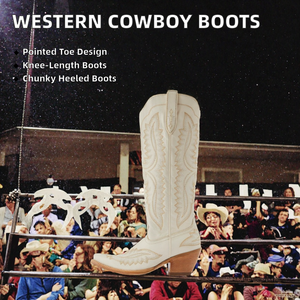 Bottes d'équitation rétro européennes professionnelles, imperméables, pour la chasse, style western cowboy - Product Image 3