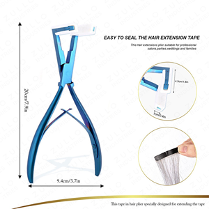 Premium <b>Long</b> <b>Nose</b> Hair Extension Pliers Stainless Steel Bead Removal and Application Tool for Tape Extensions - Product Image 4