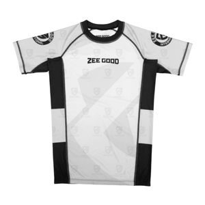 Vente en gros de rashguards de BJJ personnalisés par sublimation, UPF50+, antibactériens, à séchage rapide, respirants, à manches courtes pour hommes, avec nom de marque personnalisé - Product Image 1
