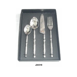 Vente chaude 4-Pc Couverts En Acier Inoxydable Dîner Ensemble Miroir Poli avec Poignée Ronde En Résine Ensemble De Couverts En Métal De Couleur Verte - Product Image 2