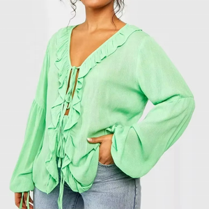 Women's Plus Size Short Sleeve Printed Blouse Tops Spring Eco-Friendly Cotton Bamboo - Product Image 2