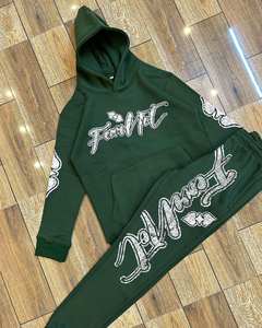 Conjunto de chándal de alta gama para hombre, sudadera con paneles y pantalones, proveedor personalizado - Product Image 2