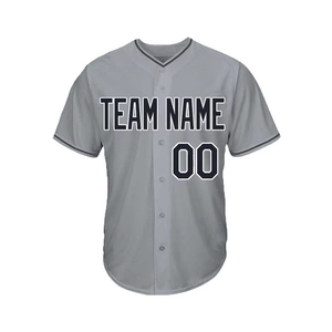 Wholesale Custom Baseball Jersey Heat Transfer Player Name Button Front Breathable Unisex Adult Team Uniform - Product Image 1