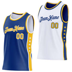 Conjunto de Ropa Deportiva Personalizada para Hombre, Jersey de Baloncesto Reversible 2026 Pro, Sublimación Completa, Diseño de Estrella, Pantalones Cortos Azul Medianoche - Product Image 2