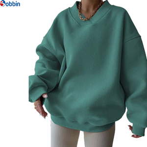Sudadera con Capucha Holgada de Punto con Cuello en V para Mujer Tallas Grandes, Manga Larga, Transpirable, para Otoño, de Longitud Corta, la Más Vendida - Product Image 4