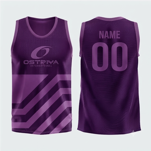 Camiseta de Baloncesto Sublimada Personalizada Ostriya International, sin Mangas, de Malla, Transpirable, Unisex, para Adultos, Ajuste Atlético, Talla Grande - Product Image 1
