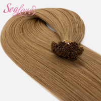 Bronde 24 İnç K-tip %100 İnsan Saçı Keratin Önceden Bağlanmış Saç Uzantıları Kahverengi Rus Saçı Tam Uçlu Çift Çekilmiş Saç