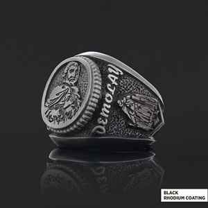 Bague Maçonnique BOJ 014 Personnalisée en Argent et Diamant, Bague de Diplôme Universitaire Unisexe, Cadeau pour Fêtes et Occasions Spéciales, Prix Bas - Product Image 3