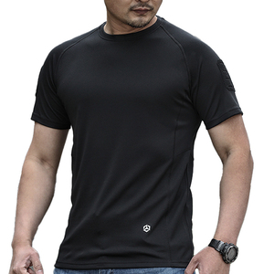 T-shirt en coton respirant, teint, écologique, à manches courtes, pour la chasse tactique, décontracté, d'été, style streetwear, grammage lourd - Product Image 3
