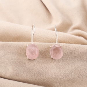 Boucles d'oreilles en quartz rose, faites à la main par un créateur, en argent sterling 925, pour femmes et filles, à porter lors de fêtes. - Product Image 6