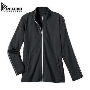 Conjunto Deportivo Unisex Negro Premium, Chaqueta con Cierre Completo y Cuello Alto, Color Sólido, Ropa Casual Personalizada para Fitness, Cualquier Color - Product Image 2