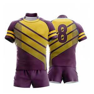 Maillots de rugby personnalisés de haute qualité, tendance, en gros, 100 % polyester, service OEM, manches courtes, respirants - Product Image 2