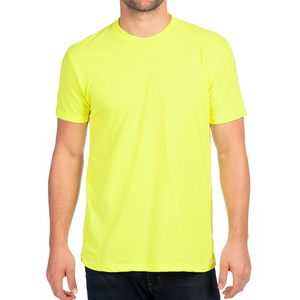 High Quality Men's T-Shirts Bamboo Cotton O-Neck Short Sleeve Loose Fit Anti-shrink Casual Trendy Style Summer T-Shirt <b>Neon</b> - Product Image 2