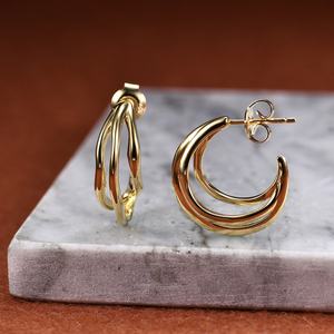 Pendientes de Aro Minimalistas Plateados, Joyería para Uso Diario de Mujer - Product Image 3