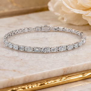 High Quality Mixed Cut Lab Grown Diamond Tennis Bracelet 10K Gold Womens IGI Certified Luxury Jewelry Gift <b>Wife</b> Mahant Gems - Product Image 4