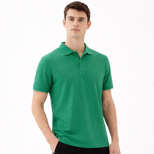 Camiseta Polo Personalizada para Hombre, Algodón Piqué, Verde Liso, Fabricante de Marca Privada OEM ODM - Product Image 3
