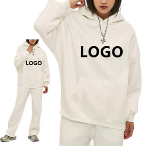Sudadera con Capucha Oversize de Felpa Lisa, Gruesa y Pesada, de Algodón, con Logotipo Personalizado para Hombre - Product Image 2