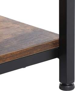 Rustic Brown <b>Coffee</b> <b>Table</b> with Storage Shelf <b>Rectangle</b> Wood Metal Center <b>Table</b> for Living Room Small Apartment Stand - Product Image 2