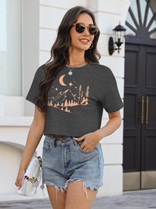 Camiseta Corta para Mujer, Estampado Gráfico, Manga Corta, Blusa Informal, Fabricante OEM - Product Image 2