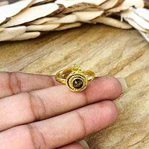 Premium Look Tiger Eye <b>Ring</b> Boho Brass <b>Rings</b> For Women 18k Gold Plated Dainty Geometric <b>Statement</b> Jewelry For Wholesale OEM ODM - Product Image 2