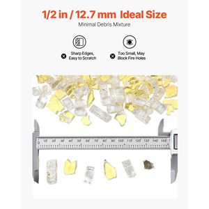 Vetro refrattario per alta temperatura 10 LBS/4.5 KG, pietre riflettenti per caminetto da 1/2 pollice/12.7 mm, vetro per braciere senza fumo - Refrattario Premium - Product Image 5