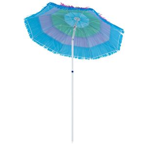 Ombrellone Tiki Multicolore da 6 Piedi per Patio, Tropicale da Esterno con Pulsante di Inclinazione, Pieghevole per Hotel e Spiagge, Raggio 2,7m e 3m - Product Image 3