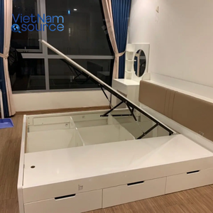 Cama de almacenamiento moderna de madera con mecanismo de elevación Cajones de dormitorio que ahorran espacio para sala de estar - Product Image 3