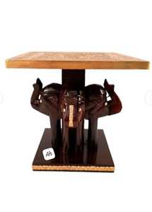 Handmade Wooden <b>Mini</b> Elephant Stool <b>Table</b> Riser-Indoor/Outdoor Decor Wedding - Product Image 4