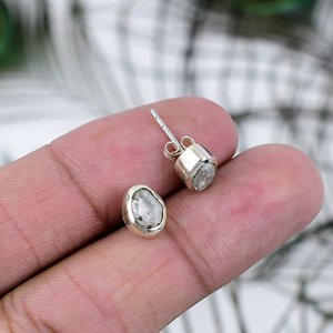 Pendientes de Plata de Ley con Diamantes Herkimer, Estilo Vintage, Joyería Personalizada para Mujer, Regalo de Aniversario de Bodas - Product Image 1