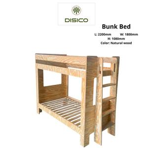Twin Size Wooden Bunk <b>Bed</b> For Kids <b>Pine</b> Material Scandinavian Style Safe Rounded Edges - Product Image 6