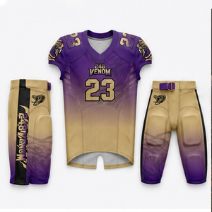 Direct Factory Supply American Football Uniform Top Custom Lightweight Breathable Jersey and <b>Padded</b> <b>Pants</b> Bulk Set - Product Image 1