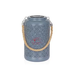 Lanterne à bougie en métal faite à la main avec finition émail brillant - Product Image 1