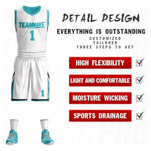 Uniforme de Baloncesto Reversible Personalizado para Escuela, Blanco y Verde, Ropa Deportiva de Moda, Top de Baloncesto Cosido de Alta Calidad - Product Image 3