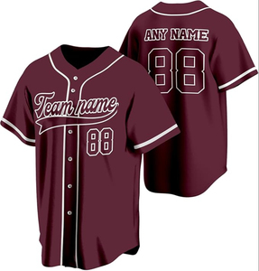 Maillot de baseball sublimé personnalisable de haute qualité, votre propre logo, nom et numéro du joueur personnalisés, séchage rapide, respirant, anti-UV - Product Image 1