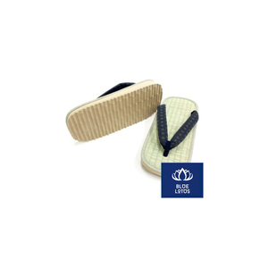 Sandales d'intérieur plates en lin bleu de haute qualité, durables et douces, légères, désodorisantes, pour toutes les saisons, pour la maison et l'hôtel - Product Image 1