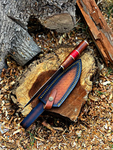 Nouvelle édition, vente en gros, couteau de chef japonais en acier damas de cuivre de luxe, fabriqué à la main, avec manche en bois, lame de 7 pouces - Product Image 4