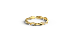 18K Gold Twisted <b>Diamond</b> <b>Ring</b> Minimalist Interwoven Wave Cuff Pavé Round <b>Diamond</b> <b>Ring</b> Eternity Jewelry Fine Jewelry For Women - Product Image 1
