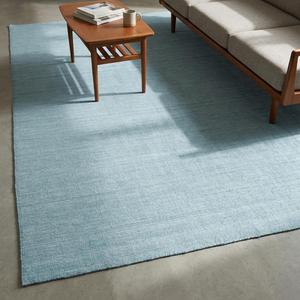 Alfombra de Lana de Lujo Azul Claro, Tejida a Mano, Diseño Minimalista con Textura Lisa, Alfombra Decorativa para Sala de Estar y Dormitorio - Product Image 6