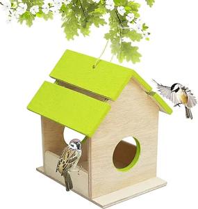 Comedero para Pájaros de Madera Hecho a Mano, Comedero Colgante para Jardín, Patio, Balcón, Casa para Pájaros Amigable con la Vida Silvestre - Product Image 5